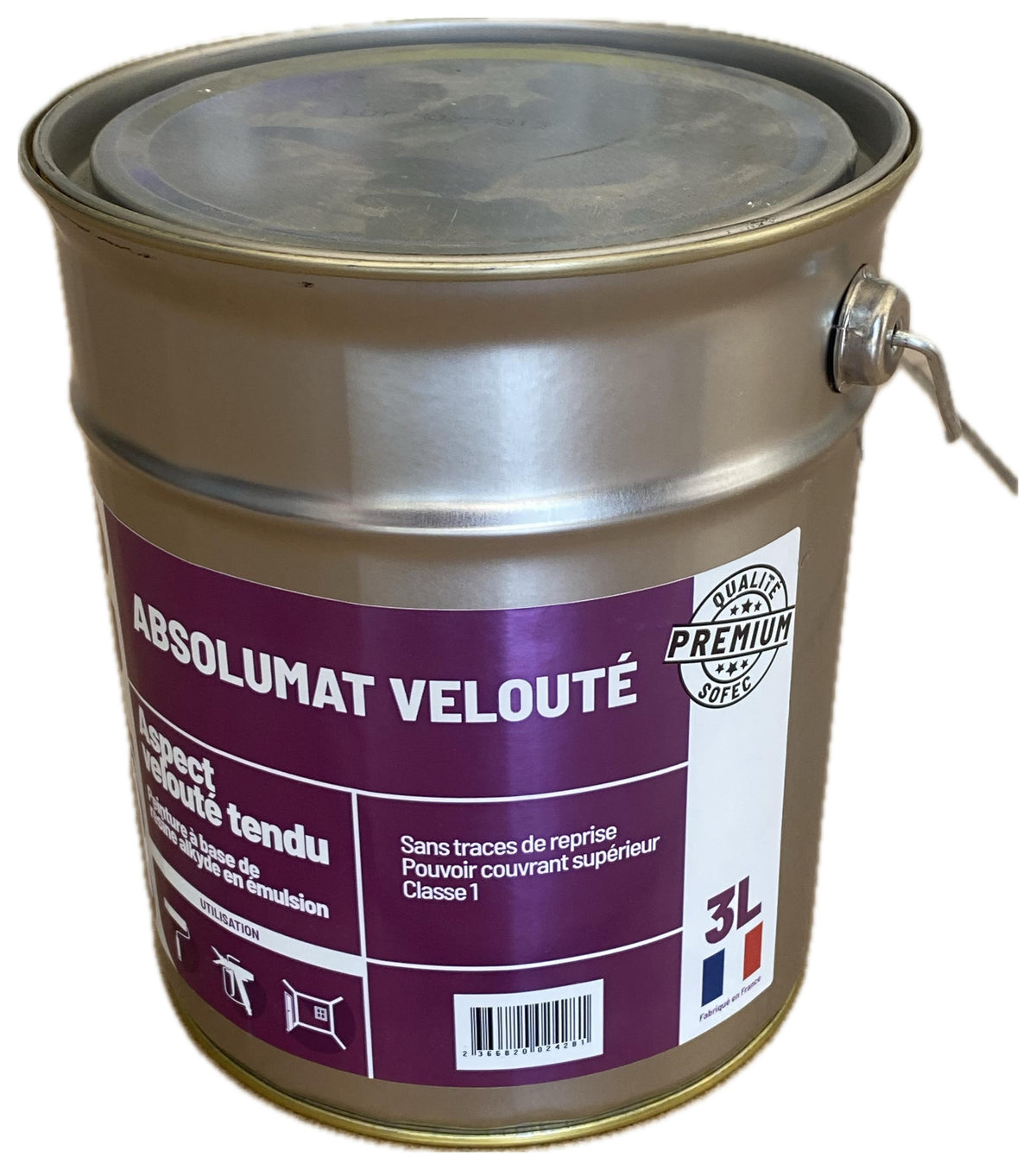 Vopsea mată catifelată ABSOLUMAT 12L Alb
